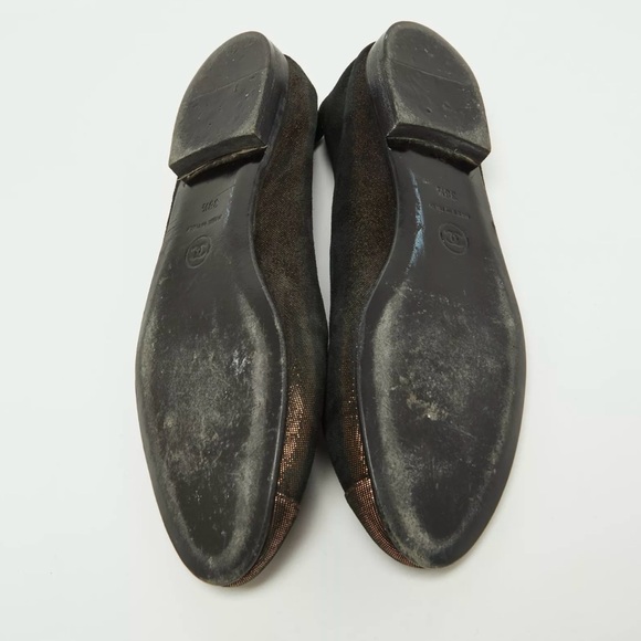 CHANEL Rare Bronze Metallic Flats with Beautiful Toe Feature!! 38.5 - Picture 8 of 9